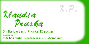 klaudia pruska business card